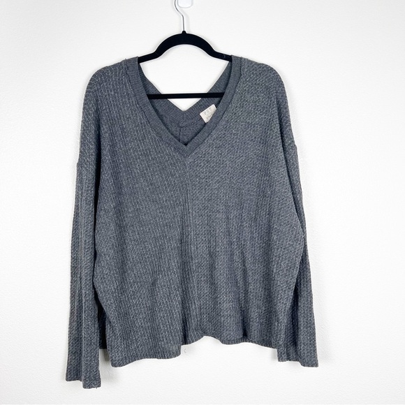 URBAN Outfitters Project Social Tee Long Sleeve Thermal Gray Sz‎ L - Picture 1 of 6